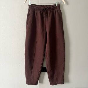 Brown Barrel shaped sweat pants fleece lined